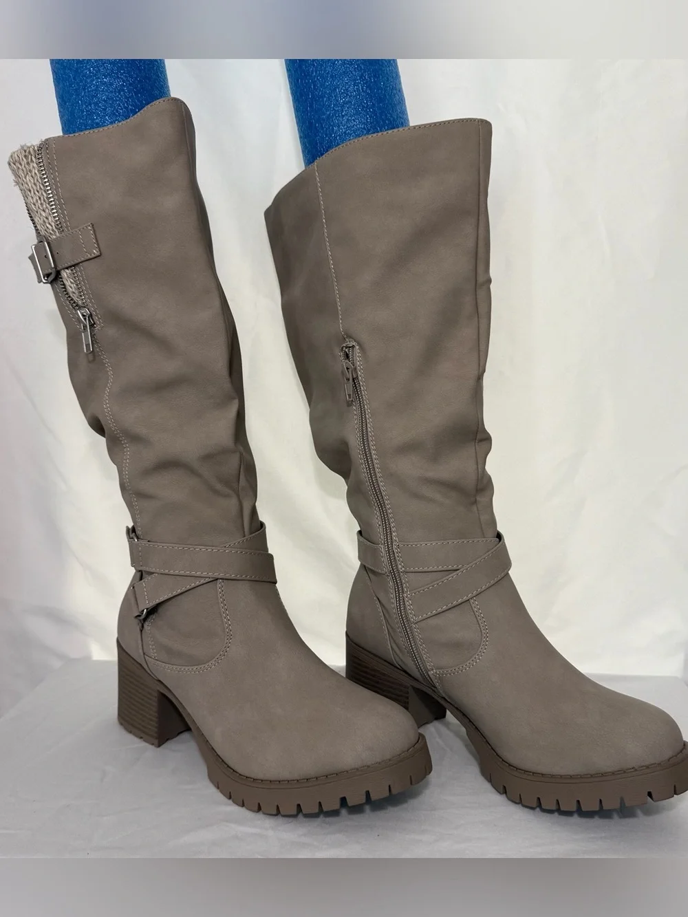 Maurices Gray Over-the-Knee Boots with Wrap Strap